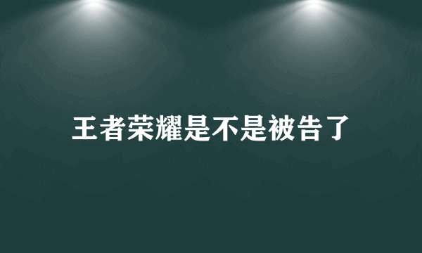 王者荣耀是不是被告了