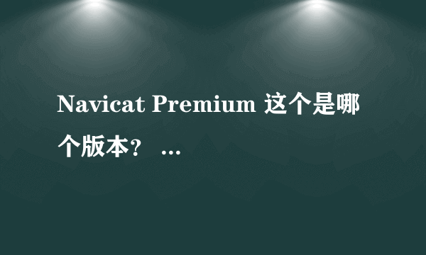 Navicat Premium 这个是哪个版本？ 求注册码