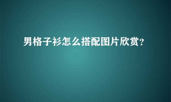 男格子衫怎么搭配图片欣赏？