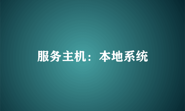 服务主机：本地系统