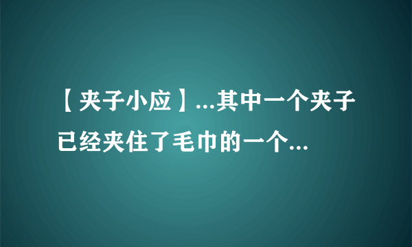 【夹子小应】...其中一个夹子已经夹住了毛巾的一个角为了使裤架在....