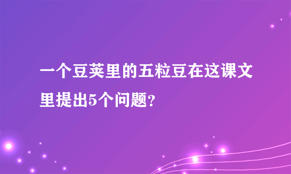 一个豆荚里的五粒豆在这课文里提出5个问题？