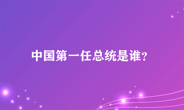 中国第一任总统是谁？