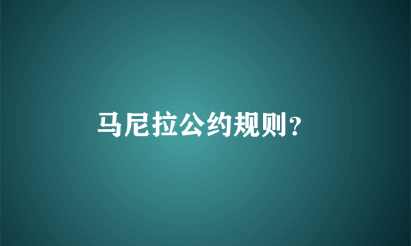 马尼拉公约规则？