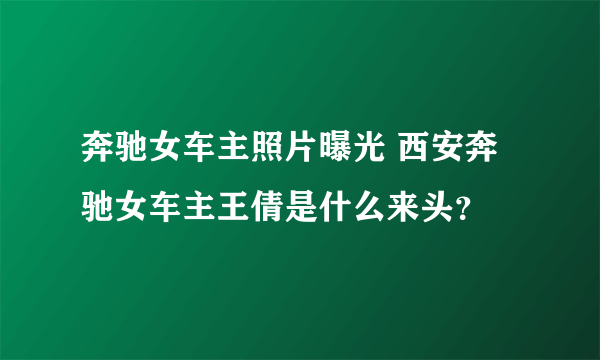 奔驰女车主照片曝光 西安奔驰女车主王倩是什么来头？