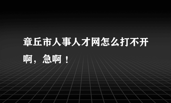 章丘市人事人才网怎么打不开啊，急啊 ！