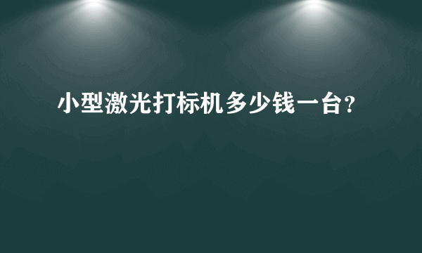 小型激光打标机多少钱一台？