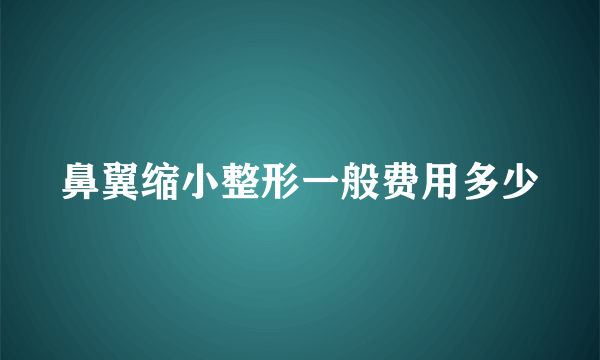 鼻翼缩小整形一般费用多少