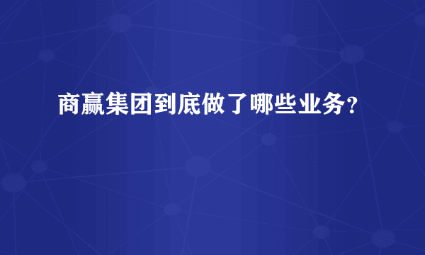 商赢集团到底做了哪些业务？