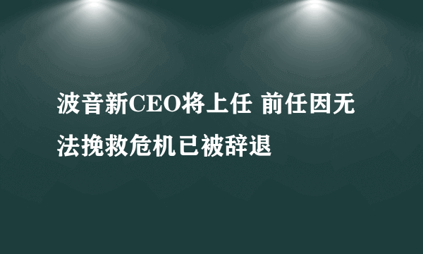 波音新CEO将上任 前任因无法挽救危机已被辞退