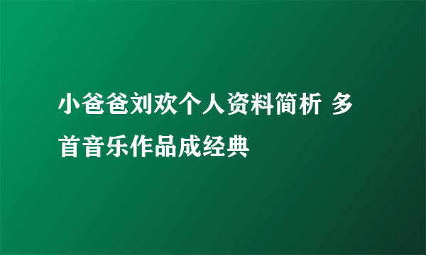 小爸爸刘欢个人资料简析 多首音乐作品成经典