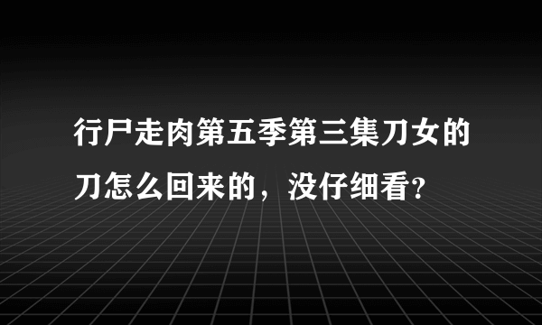 行尸走肉第五季第三集刀女的刀怎么回来的，没仔细看？