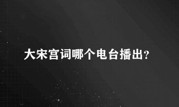 大宋宫词哪个电台播出？