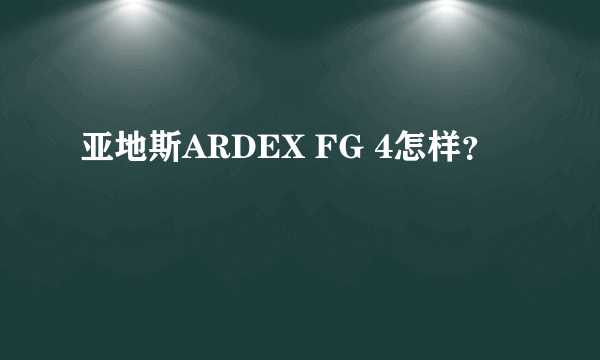 亚地斯ARDEX FG 4怎样？