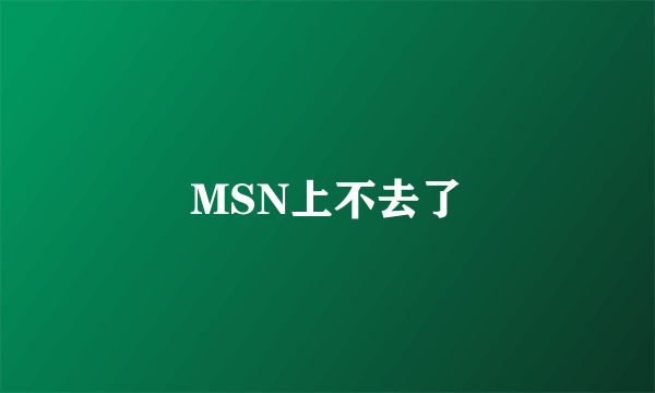 MSN上不去了