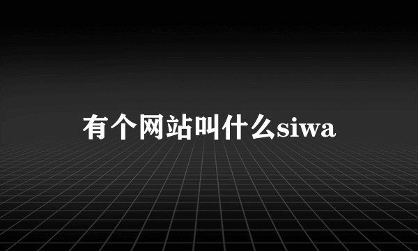 有个网站叫什么siwa