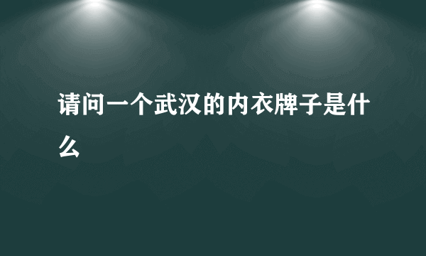 请问一个武汉的内衣牌子是什么