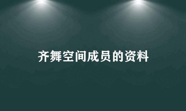 齐舞空间成员的资料