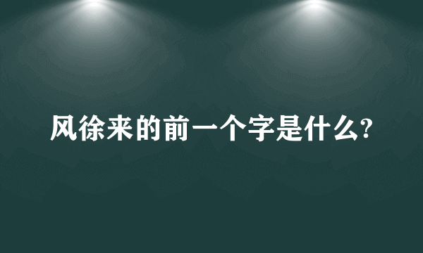 风徐来的前一个字是什么?