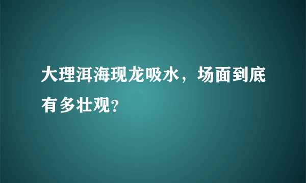 大理洱海现龙吸水，场面到底有多壮观？