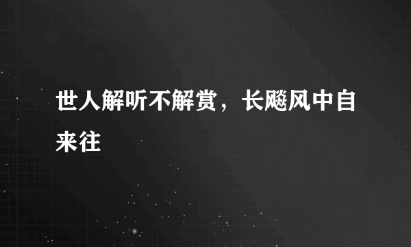 世人解听不解赏，长飚风中自来往