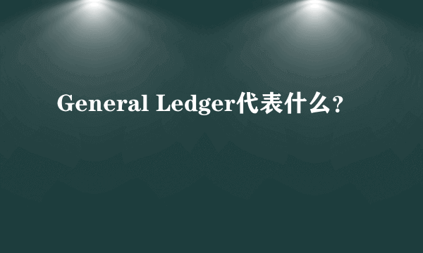 General Ledger代表什么？