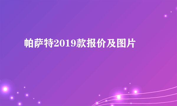 帕萨特2019款报价及图片