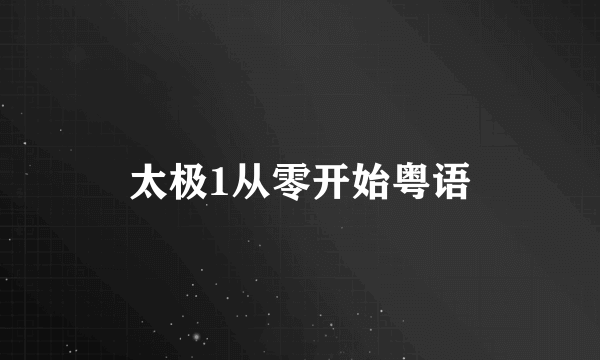 太极1从零开始粤语