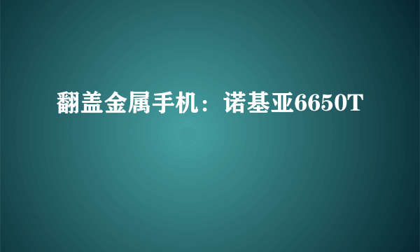 翻盖金属手机：诺基亚6650T