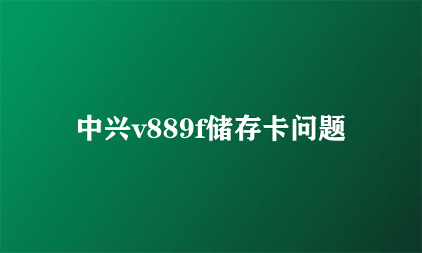 中兴v889f储存卡问题