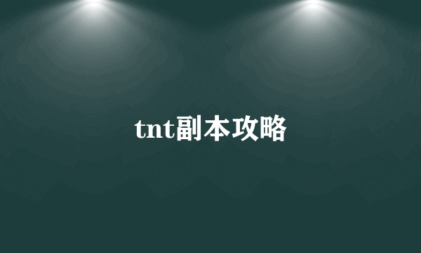 tnt副本攻略