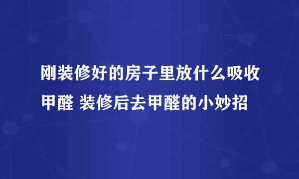 刚装修好的房子里放什么吸收甲醛 装修后去甲醛的小妙招