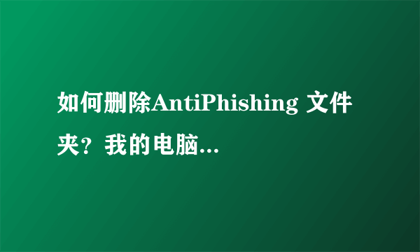 如何删除AntiPhishing 文件夹？我的电脑为什么总死机，但是鼠标可以动，可是快捷键或是鼠标都打不开资源管