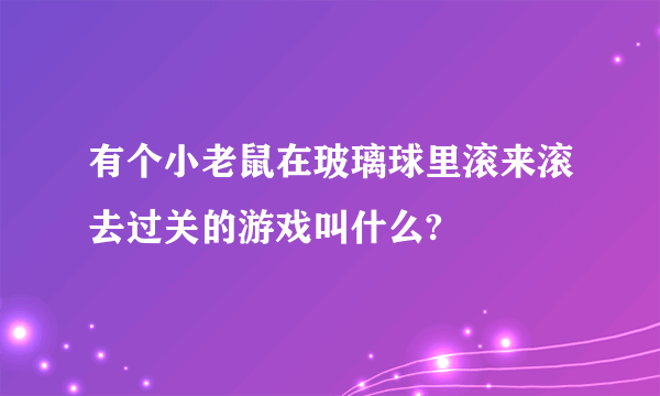 有个小老鼠在玻璃球里滚来滚去过关的游戏叫什么?