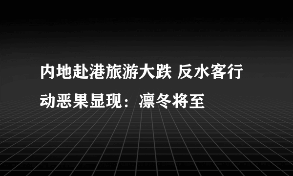 内地赴港旅游大跌 反水客行动恶果显现：凛冬将至