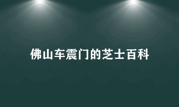 佛山车震门的芝士百科