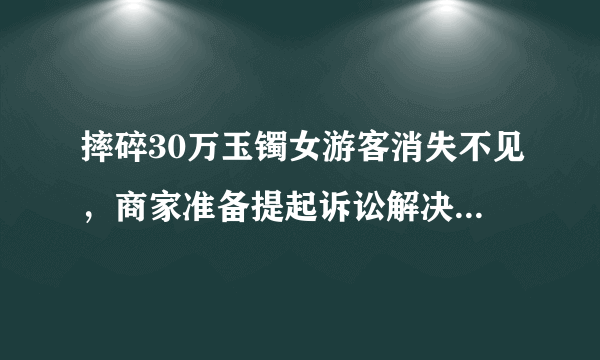 摔碎30万玉镯女游客消失不见，商家准备提起诉讼解决，你怎么看？