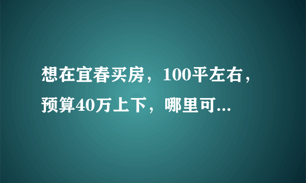 想在宜春买房，100平左右，预算40万上下，哪里可以推荐？