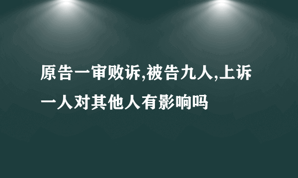 原告一审败诉,被告九人,上诉一人对其他人有影响吗