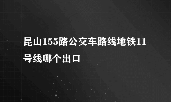 昆山155路公交车路线地铁11号线哪个出口