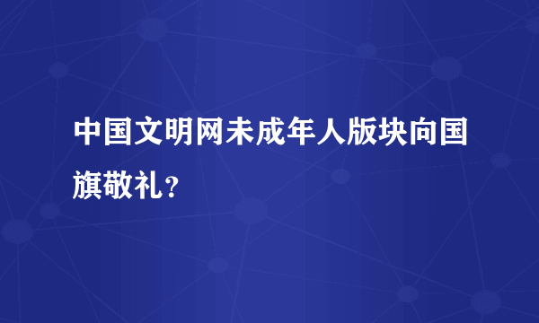 中国文明网未成年人版块向国旗敬礼？