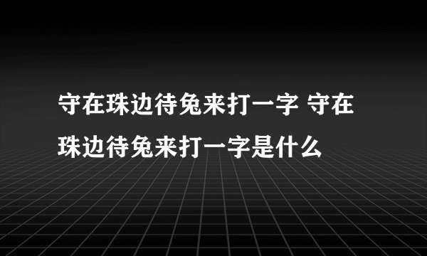 守在珠边待兔来打一字 守在珠边待兔来打一字是什么