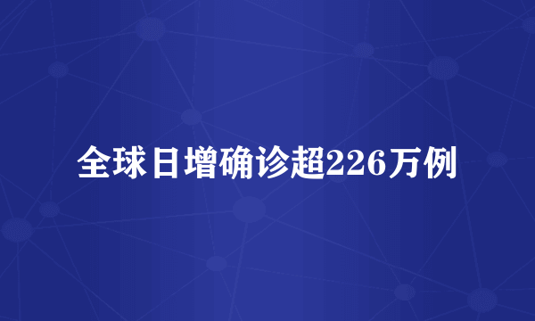 全球日增确诊超226万例