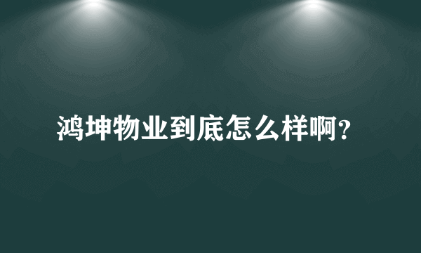 鸿坤物业到底怎么样啊？