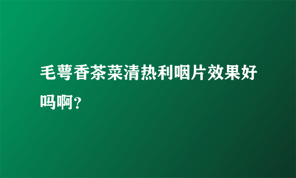 毛萼香茶菜清热利咽片效果好吗啊？