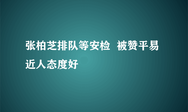 张柏芝排队等安检  被赞平易近人态度好