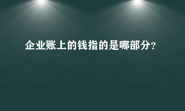 企业账上的钱指的是哪部分？