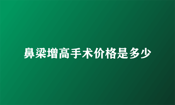 鼻梁增高手术价格是多少