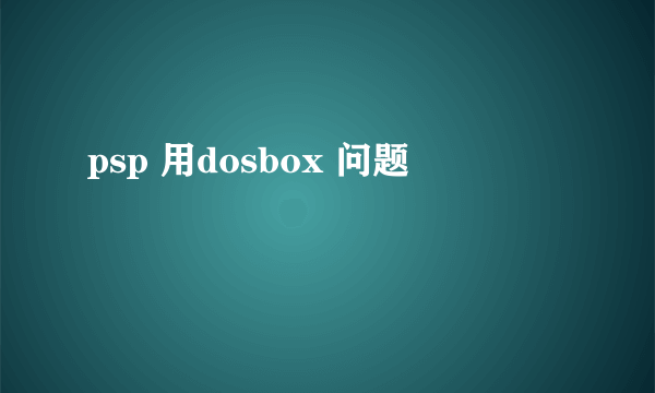 psp 用dosbox 问题