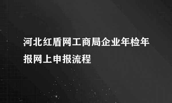 河北红盾网工商局企业年检年报网上申报流程